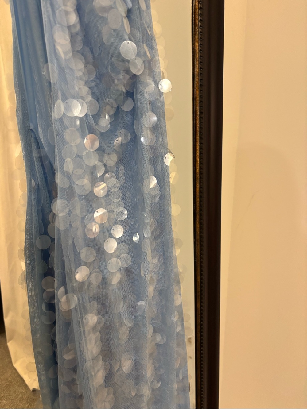 Hello Molly Pale Blue Sequin Halter Maxi Dress - Picture 3 of 5